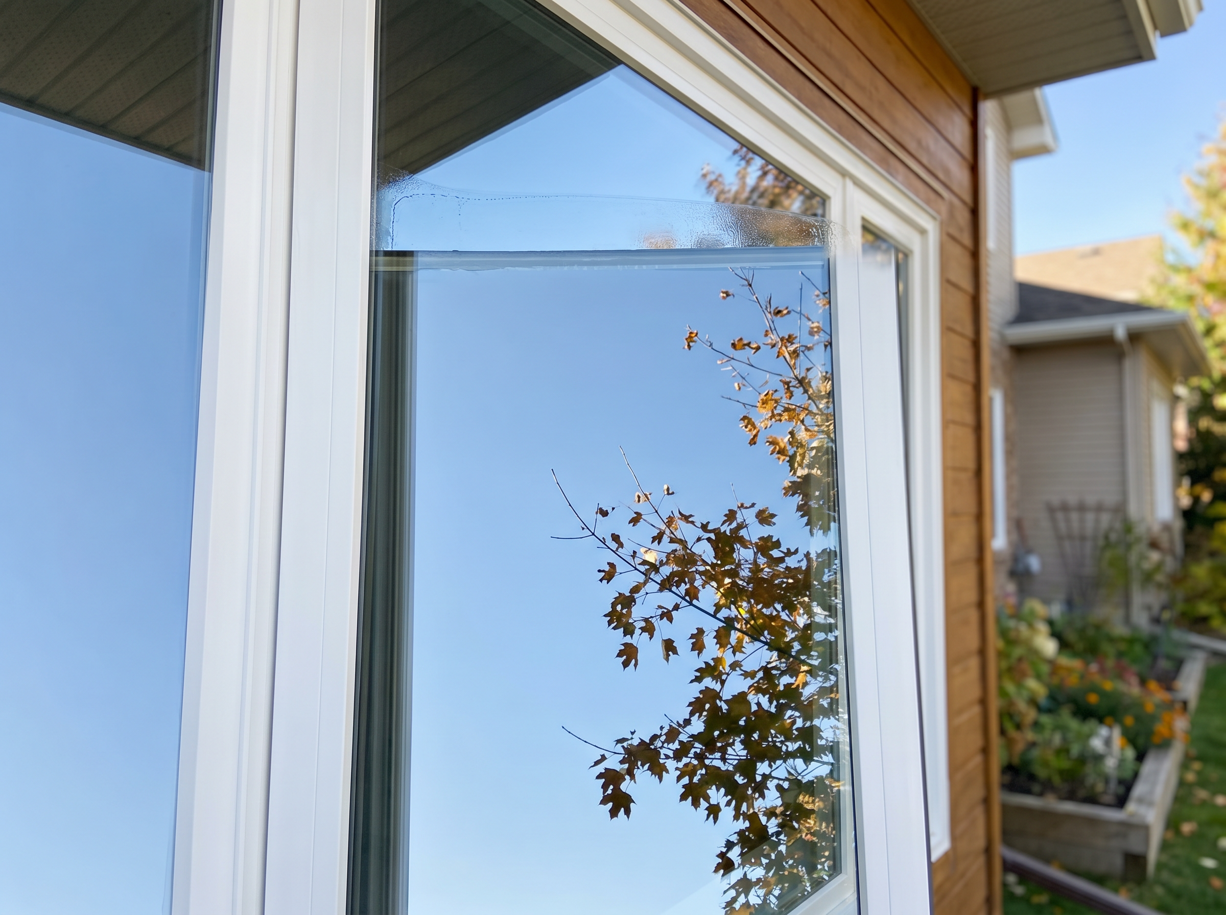 Crystal-clear residential window after professional cleaning